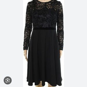 Lauren Ralph Lace-Bodice Dress